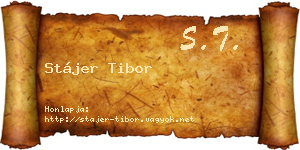 Stájer Tibor névjegykártya
